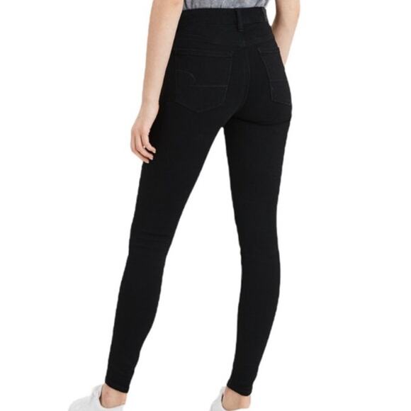 American Eagle Black Super Super Stretch Hi Rise Jeggings Jeans Sz 2 - Picture 12 of 14